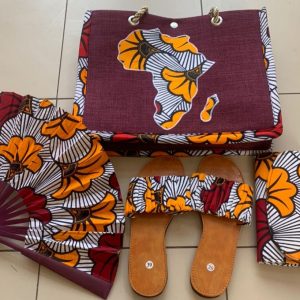 Ensemble Sac, Pochette, Éventail et Sandales Adja